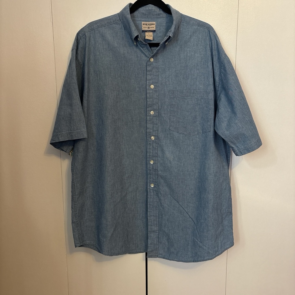 High Sierra Light Blue Denim Casual Button Down Shirt